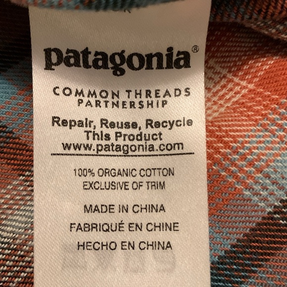 Patagonia Women’s Cascade Plaid Smolder Blue W's Heywood Flannel Shirt SZ 4 - Picture 9 of 9